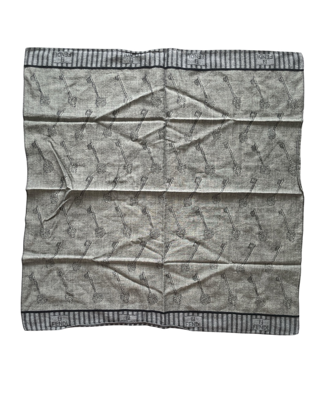 Authentic Fendi Vintage Jacquard Cotton Handkerchief
